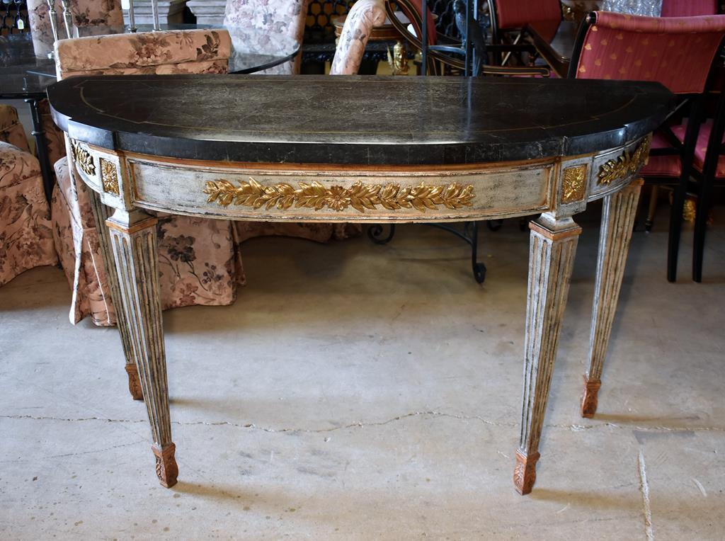 Black Marble Top Console Table