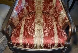 Gold & Red Brocade Empire Style Side Chair (Lots 43 and 44 Match.)