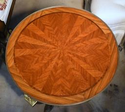 Fabulous Egyptian Revival Round Side Table with Fancy Inlaid Top