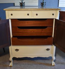 Painted Vintage Mahogany Dresser, Ball & Claw Feet