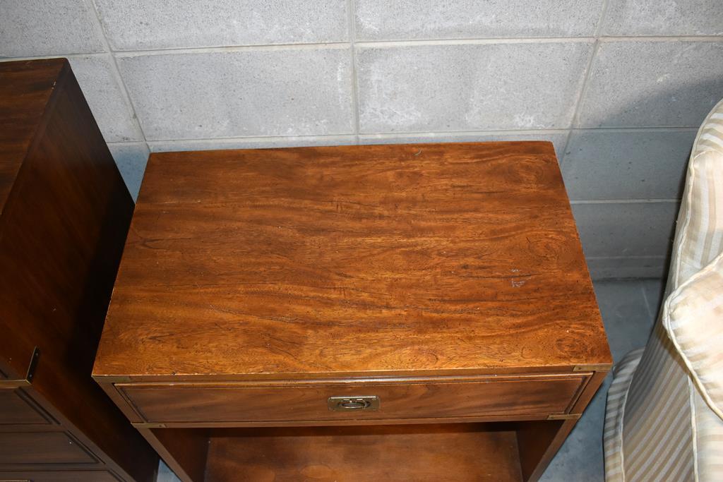 Fine Thomasville Campaign Style One-Drawer Nightstand