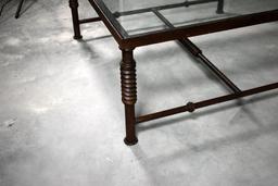 Handsome Contemporary Iron and Glass Coffee Table