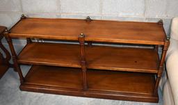 Fine Vintage Shelf Console with Antiqued Brass Finials