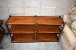 Fine Vintage Shelf Console with Antiqued Brass Finials