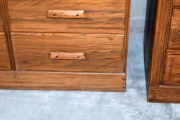 Quality “Ranch Oak” by Brand Furniture Bedroom Dresser Chest with Shelf Hutch