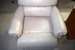 Comfortable and Handsome La-Z-Boy Ivory/Ecru Leather Recliner