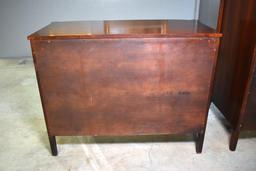 Stately Sheraton Style Swell-Front 3-Drawer Mahogany Dresser Chest by Drexel Furniture