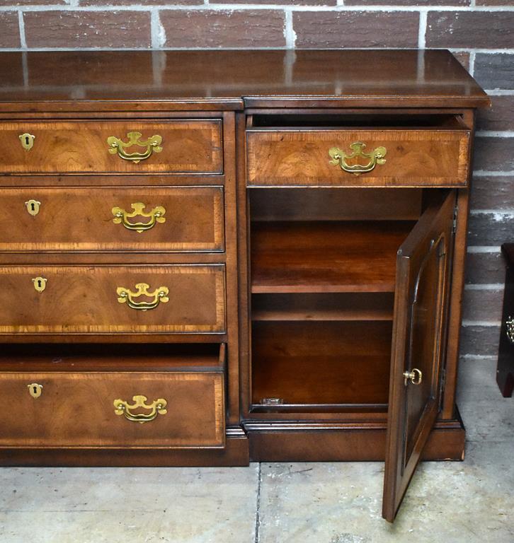 Beautiful Banded Inlay Cherry Sideboard with Silver Storage Drawer by Henredon Fine Furniture