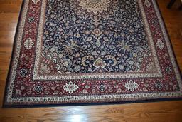 Foyer 6'7”' x 9'6” Polypropylene Ariana Rug, Persian Style; Burgundy, Navy, Sage & Ivory