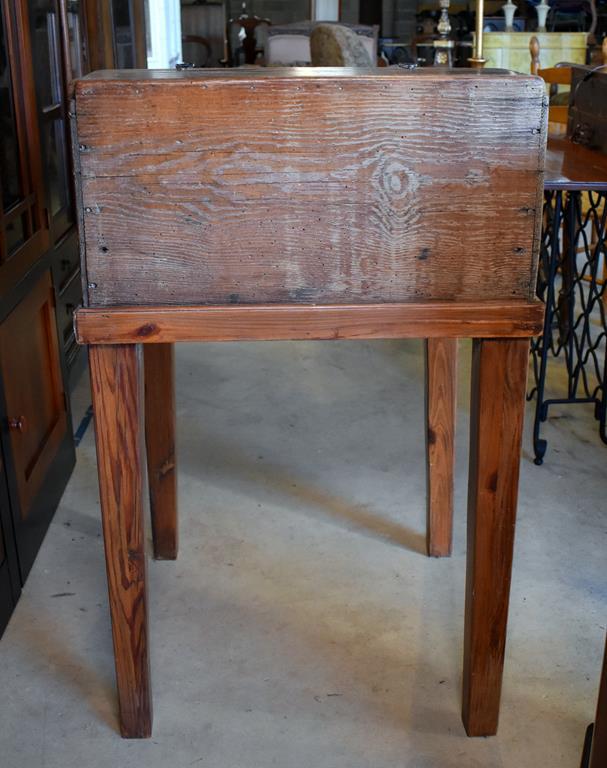 Antique Southern Virgin Pine Slant Top Railroad Station Desk