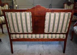 Antique Gothic Revival Carved Cherry Northwind Settee, Lots 2-5 Are Matching Set