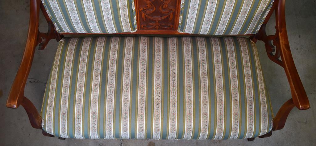 Antique Gothic Revival Carved Cherry Northwind Settee, Lots 2-5 Are Matching Set