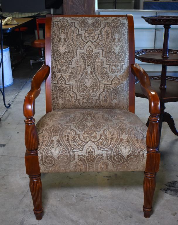 Attractive Tapestry Upholstered Contemporary Armchair