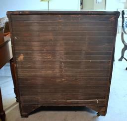 Antique “Cold Storage” Brand Tiger Oak Ice Box Refrigerator, Wooden Caster Feet