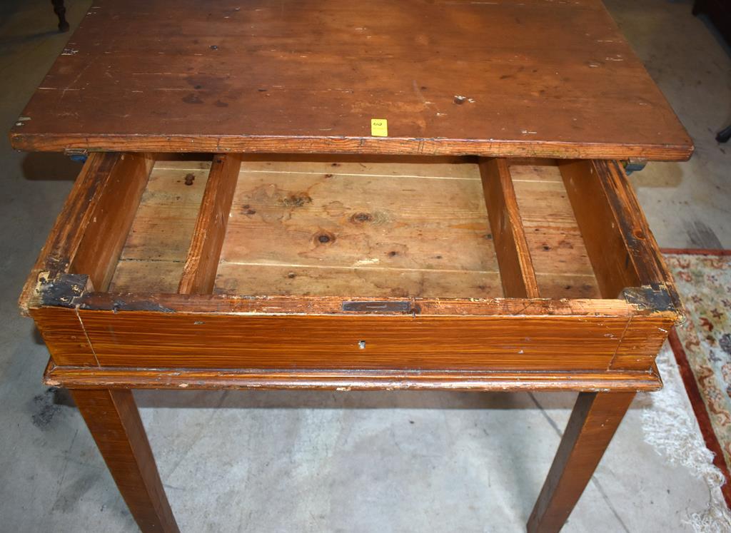 Antique 19th C. French Baker's Work Table, Top Slides Back for Rising Dough and Implement Storage