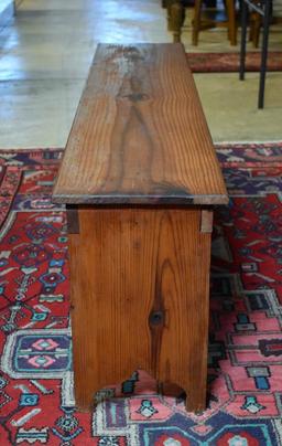 Set of 4 Antique 20th C. South Carolina Heart Pine Dining Benches