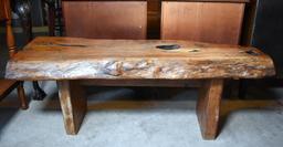 Stout Live Edge Oak Wood Bench