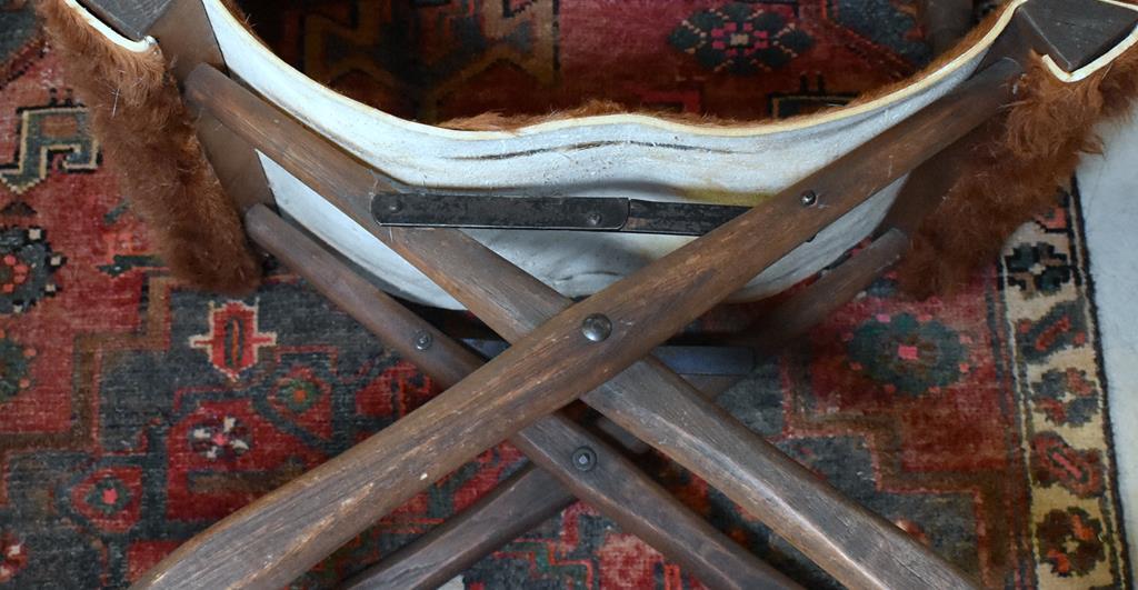 Early 20th C. Cowhide Upholstered Safari Chair by Gold Medal Folding Furniture, Racine, WI