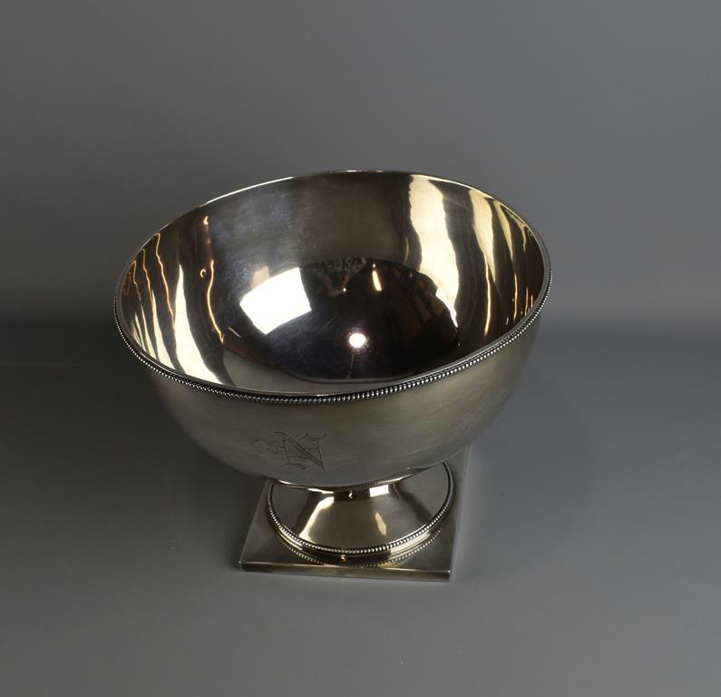 Antique J. E. Caldwell & Co. Sterling Silver Punch Bowl #914, Monogram “N”, 1,598 Grams