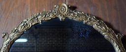 Vintage Oval Gilded Wood Frame Mirror