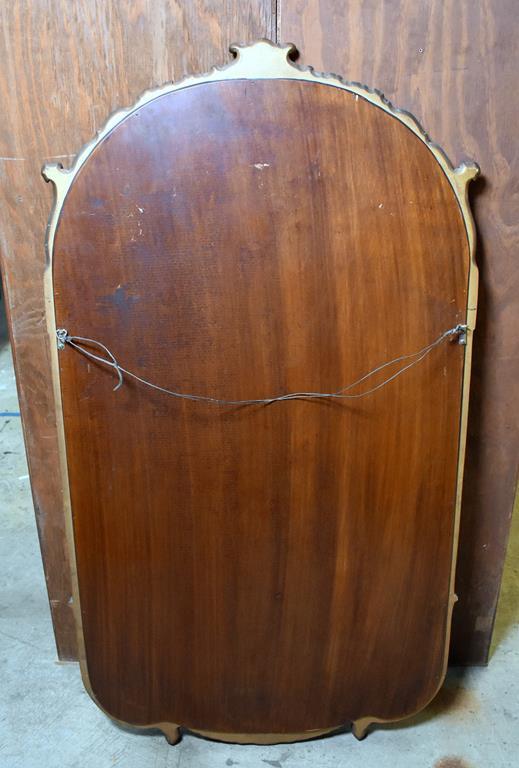 Vintage Oval Gilded Wood Frame Mirror