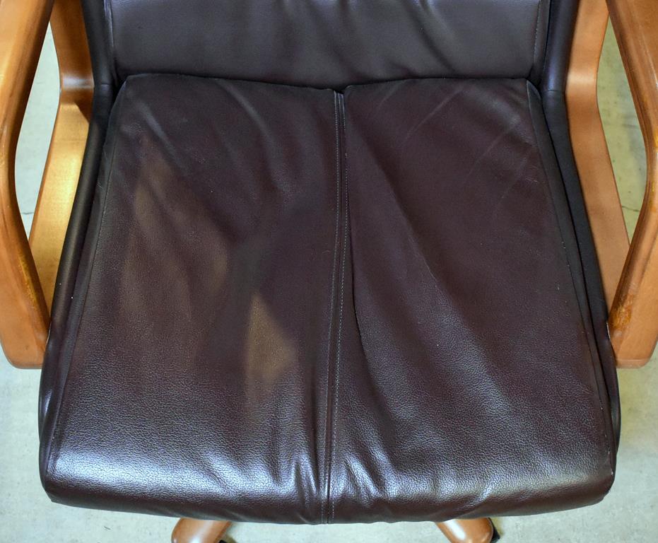 Nice Dark Brown Leather Hi Back Tilter Office Chair by Global Upholstery