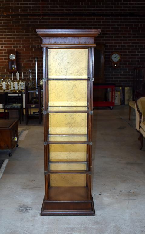 Tall Narrow Pier Shelf with Glass Inserts