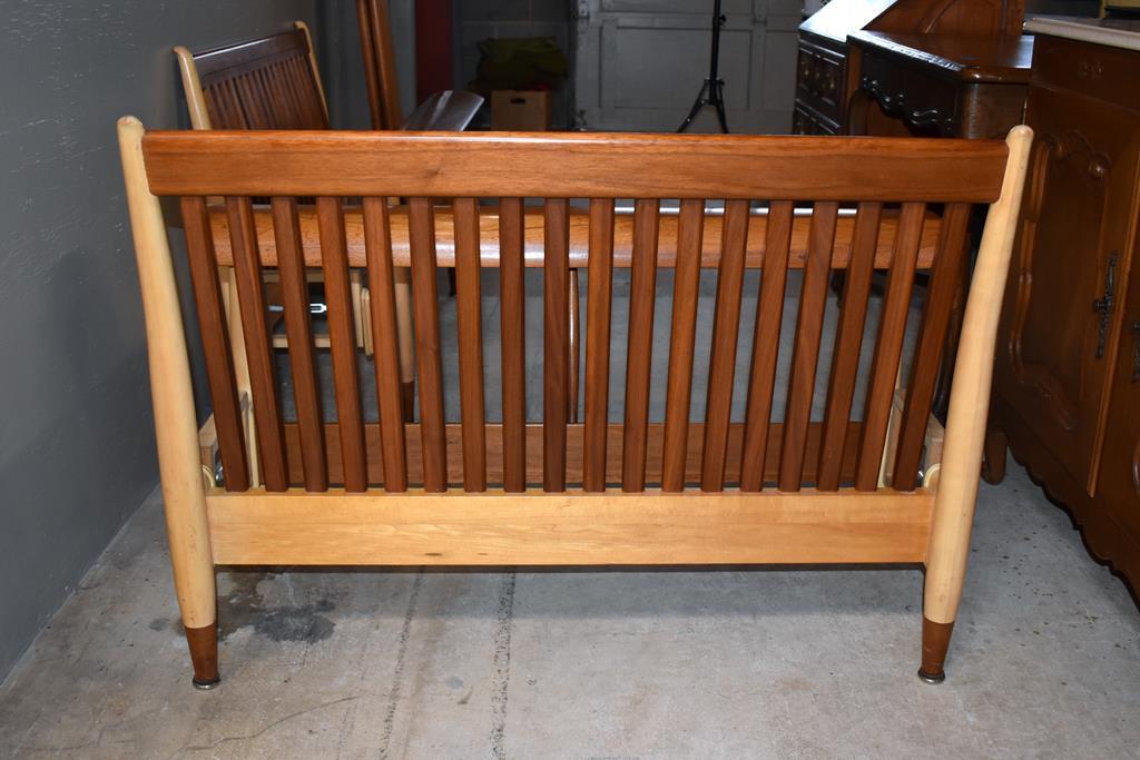 Exceptional Pair of Baker Furniture Mid-Century Danish Modern Finn Juhl Teak & Maple Twin Beds