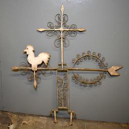 Charming Antique Hand Forged Metal Weathercock Weathervane