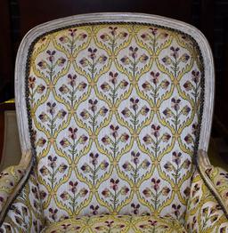 Fine Vintage Embroidery Upholstered Armchair with Additional Fabric