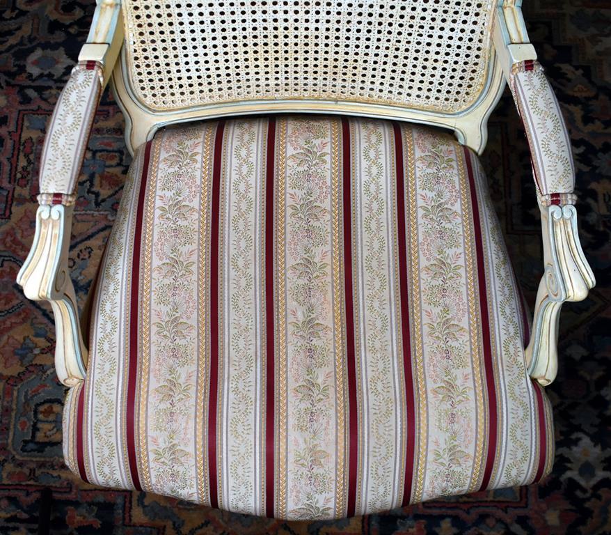 Pretty Light Finish Caned Back Armchair (Lots 9 & 10 Match)