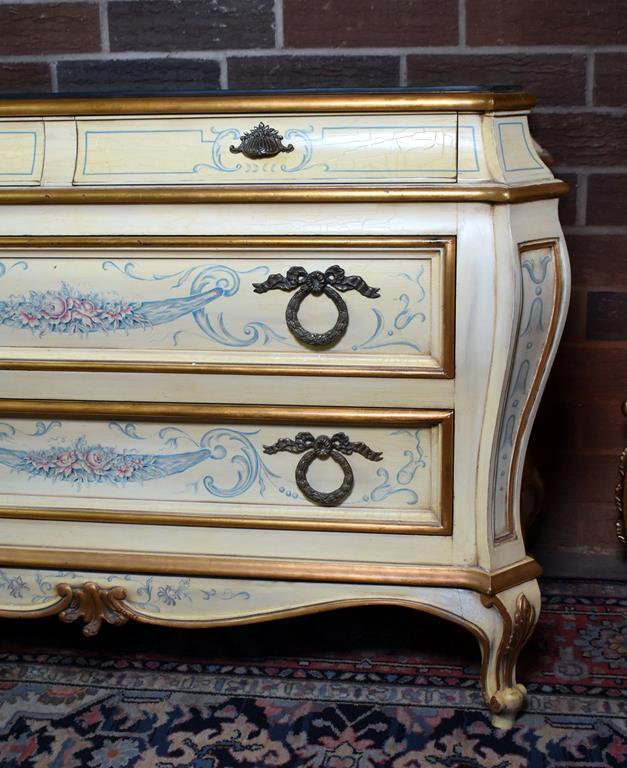 Fine Karges Furniture (Evansville, IN) Elegantly Decorated Bombe Dresser Chest (7, 11 & 12 Match)