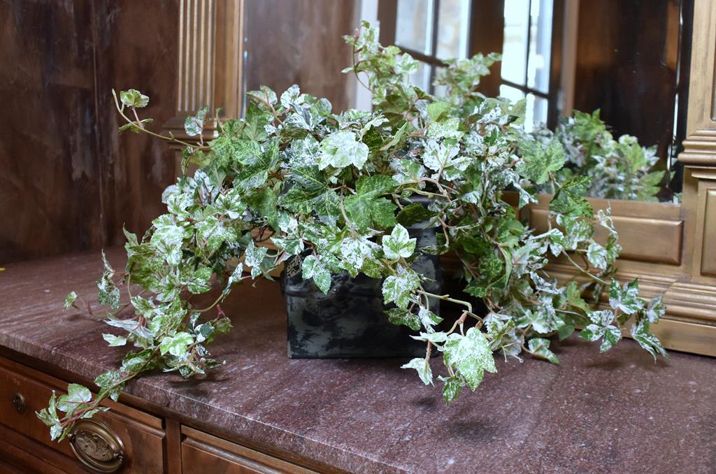 Decorative Faux Ivy in Metal Planter Box