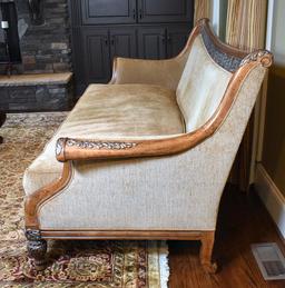 Contemporary Carved Light Wood Sofa with Pillows by Century Furniture, Sofa Lots 13 & 16 Match