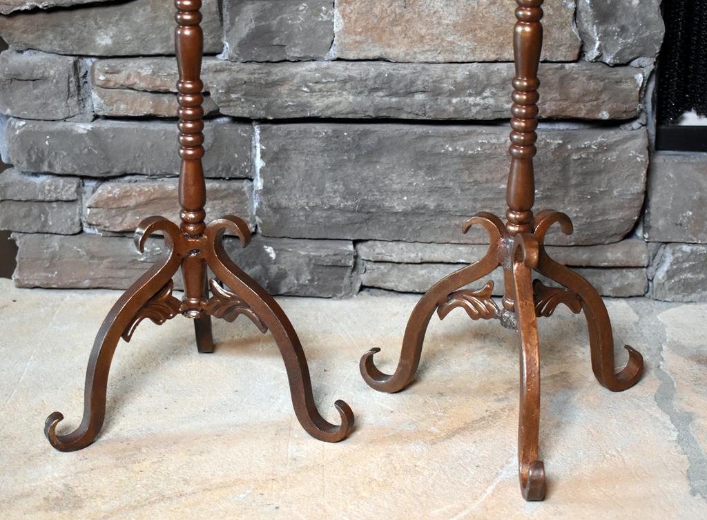 Pair of Metal Hearth Candle Sticks