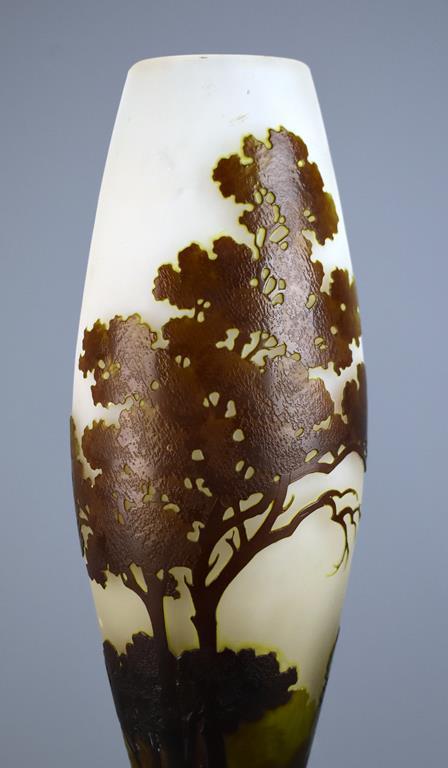 Elegant Emile Galle (French, 1846-1904) Art Nouveau Cameo Tree Vase