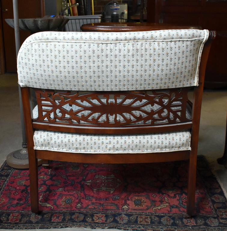 Mahogany Victorian Ladies Open Arm Settee