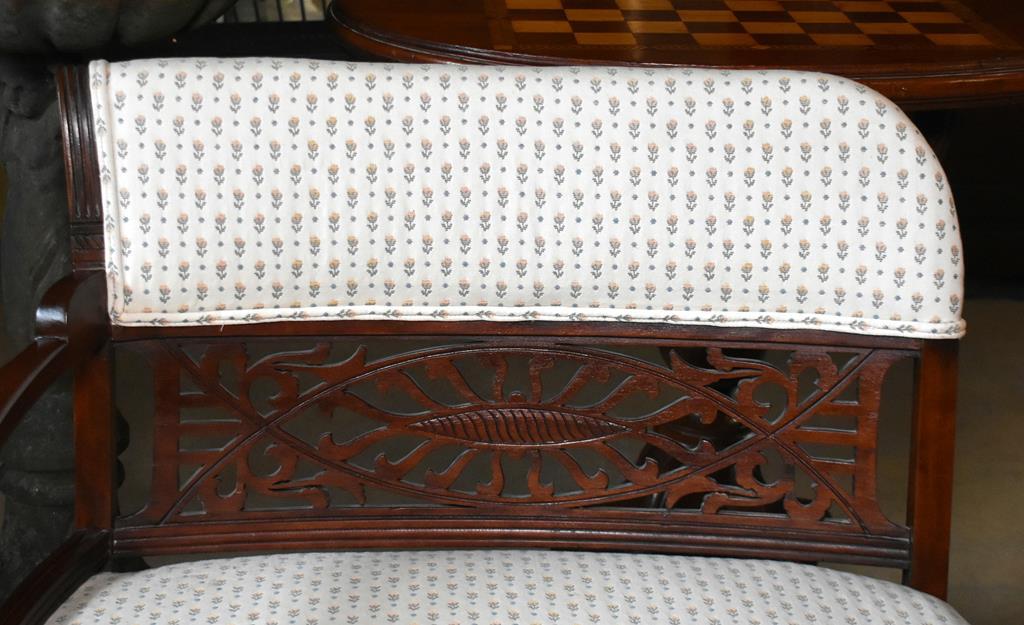 Mahogany Victorian Ladies Open Arm Settee