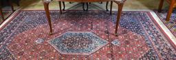 Beautiful Red and Blue Persian Style Handknotted Wool Rug