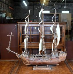 Hand Made Antique Wooden Sailing War Ship Model