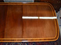 Sheraton Triple Banded Mahogany Dining Table / Conference Table, Hand Made by Scholte Furniture