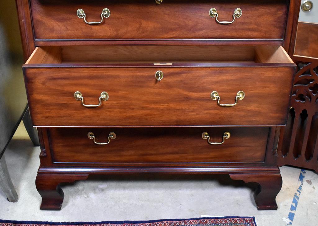 Virginia Galleries by Henkel Harris “New Market” Model 175 Solid Mahogany High Chest