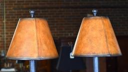 Pair of Hand Made Maitland-Smith Bronze Sideboard Lamps, Ram's Head & Hoof Motif