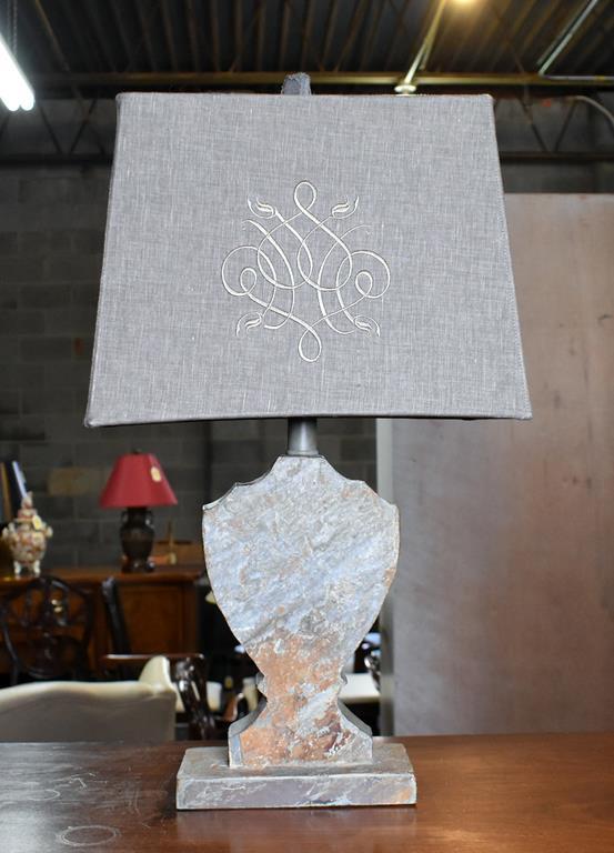 Contemporary Barbara Cosgrove Neutral Slate Stone Lamp