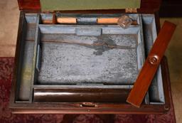 Antique Mahogany Writing Slope Box on Spiral Twist Turned Column Stand