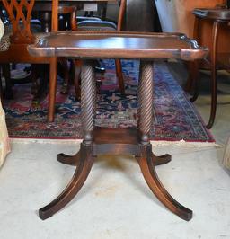 Vintage Mahogany Spiral Twist-Columned Side Table