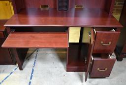 Sauder Mahogany Finish Computer Workstation Desk & Hutch,