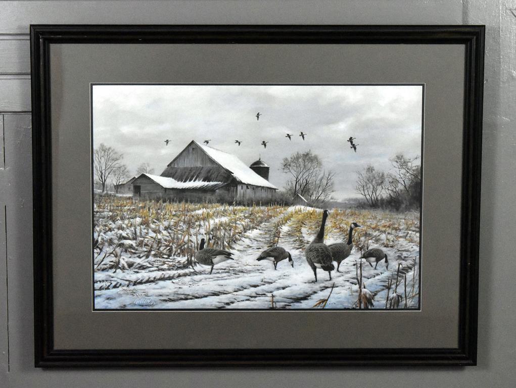 James H (Jim) Killen (Amer., 1934-  ) “Winter Refuge-Canada Geese”, Ltd. Ed. Print (23/75), Signed