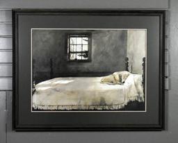 Andrew Wyeth “Master Bedroom” Print, Signed in Print, Nicely Framed