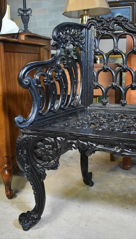 Antique Style Black Metal (Non-Rust) Garden Bench by The Kings Bay